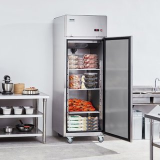 Congelador Comercial 20.12 Pies Cúbicos, Congelador Vertical de Una Puerta, Congelador de Acero Inoxidable con Descongelación Automática y 3 Estantes Ajustables, Control de Temperatura de -13 a 5℉...