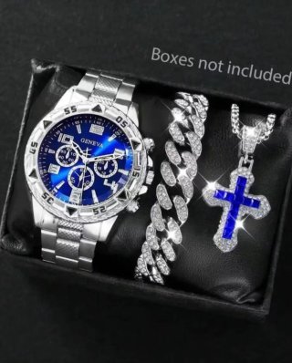 Reloj Azul y Plateado para Hombre