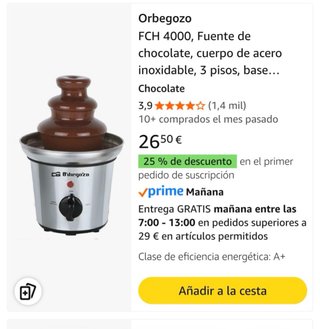 Fuente de Chocolate Orbegozo FCH 4000
