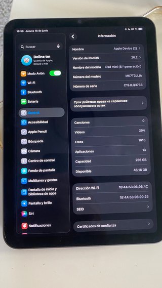 iPad mini 6ª Gen 256GB Space Gray