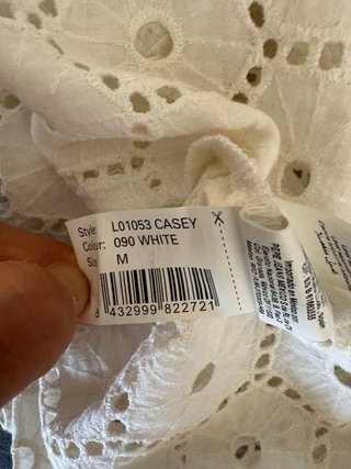 Vestido corto bordado Pepe Jeans blanco