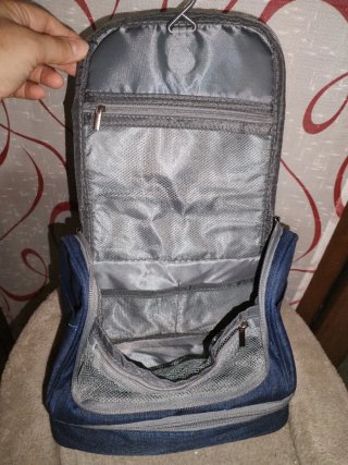 Beautycase da viaggio a più scomparti blu