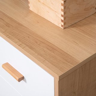 Cómoda Elevada de 3 Cajones para Sala de Estar y Dormitorio, Cómoda Moderna de Madera, 80X39X80 Cm, Blanca y Color Madera
