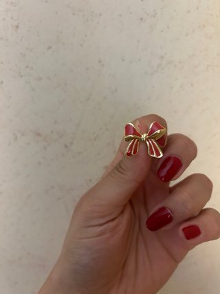 Orecchini fiocco donna oro e rossi placcati oro