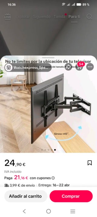 Soporte TV VESA 26-55 Negro