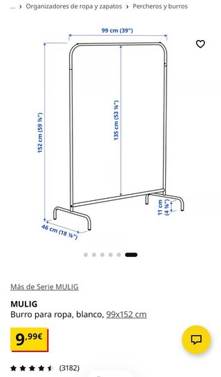 Cómoda MALM de Ikea 4 cajones + burro de ropa.