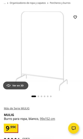 Cómoda MALM de Ikea 4 cajones + burro de ropa.