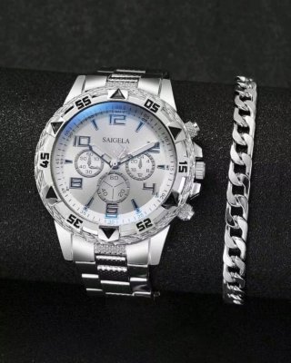 Reloj plateado para hombre