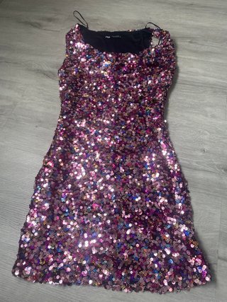 Vestido fiesta lentejuelas multicolor corto