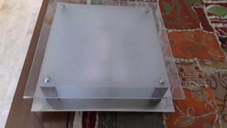 Lámpara LED Cuadrada Aluminio y Cristal