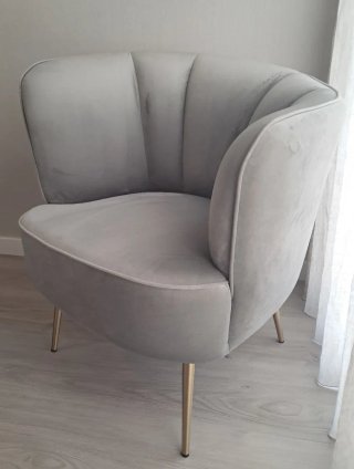 Sillón Westwing Terciopelo Gris