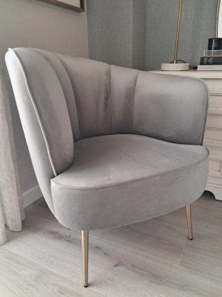 Sillón Westwing Terciopelo Gris