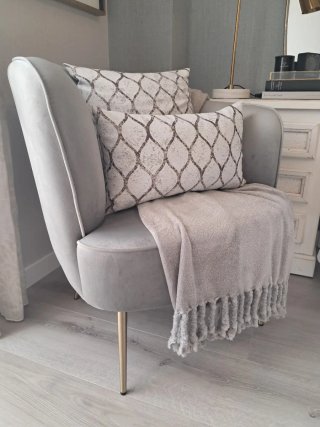 Sillón Westwing Terciopelo Gris