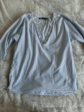 Zara Top Righe Cotone Taglia S