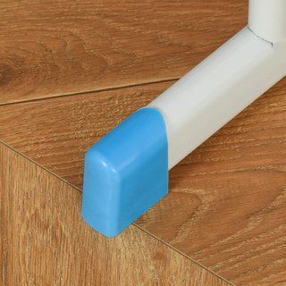 Mesa para Niños de 6-12 Años con Altura Ajustable, Lámpara LED, Atril y Estante, Conjunto de Escritorio con Silla para Niños en PP, Acero y MDF, Azul
