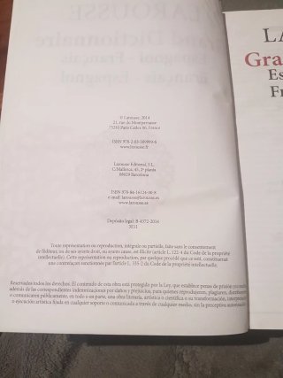 Gran diccionario español francés. Larousse