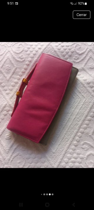 Cartera Soruka Cuero Rosa y Gris