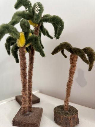 Palme Presepe Stoffa Legno
