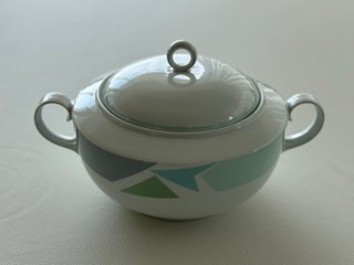 Sopera Santa Clara Porcelana Tapa Diseño Geométric