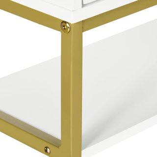 Armario de Baño Ahorra Espacio de 2 Niveles, Montaje en Pared con Estantes Abiertos en MDF Blanco, 60X20X51 Cm