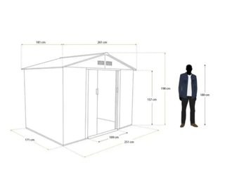 Caseta jardín metálica 4.72 m2 Cambridge marrón