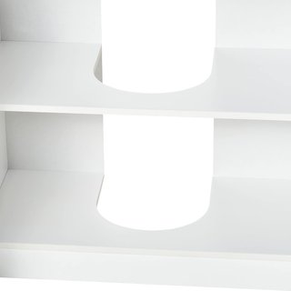 Mueble Bajo Lavabo Baño Inserto en Bambú, Mueble de Baño Sottolavandino Con Puertas de Madera Blanca, 60X30X60.5Cm