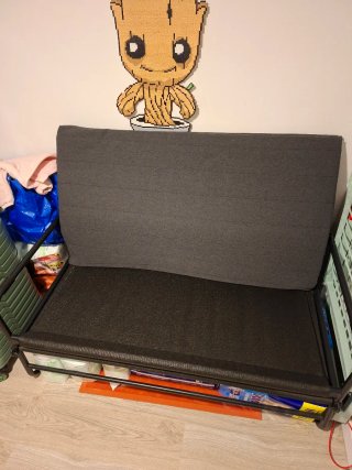 Sofá Cama Ikea HAMMARN Negro/Gris.