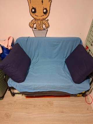Sofá Cama Ikea HAMMARN Negro/Gris.