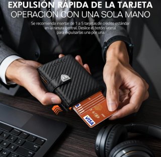 Cartera TENBST Hombre Negro/Naranja