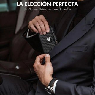 Cartera TENBST Hombre Negro/Naranja