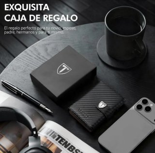Cartera TENBST Hombre Negro/Naranja