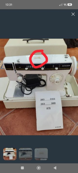 Máquina de coser Singer.