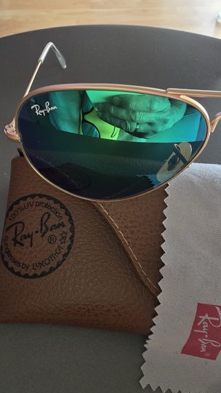 Gafas de sol Ray-Ban RB3025 Aviator Doradas Verdes