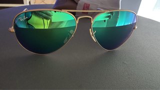 Gafas de sol Ray-Ban RB3025 Aviator Doradas Verdes