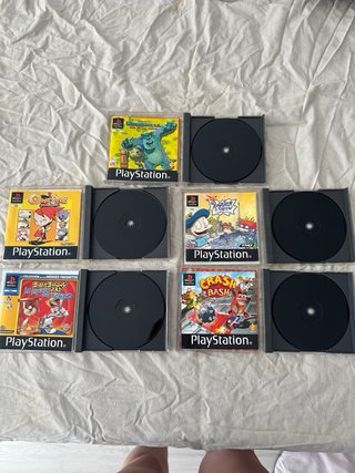 Lote 5 Juegos PS1: Crash, Bugs Bunny, One Piece, R