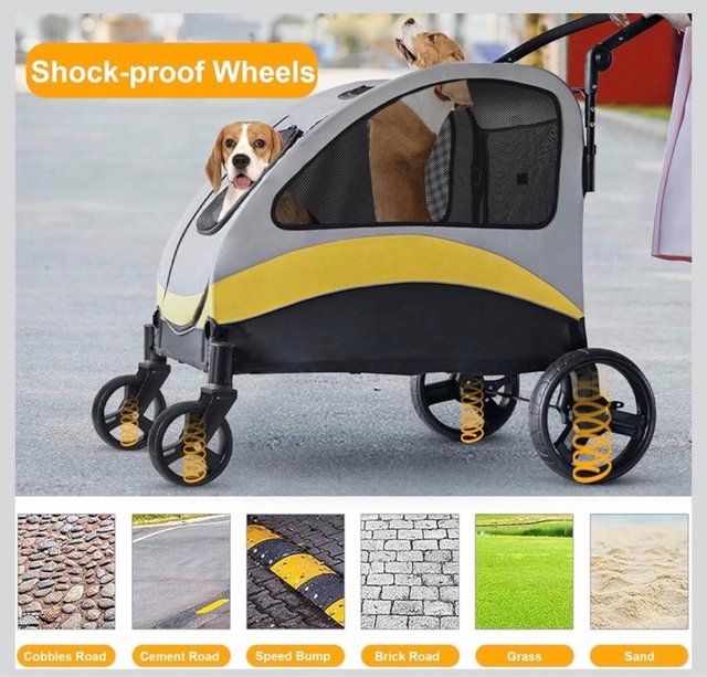 Carrito Doble Mascotas Bingo Paw XL 42kg
