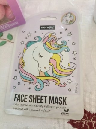 Mascarilla Unicornio y Bath Bombs Mango Coco