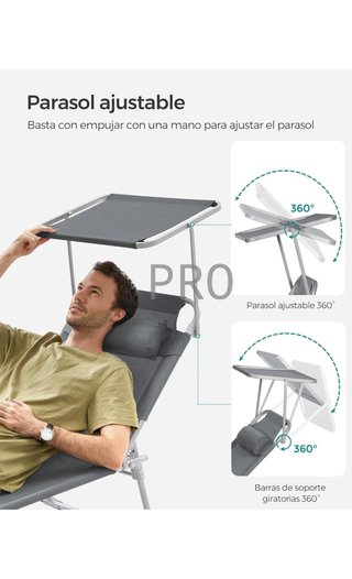 Tumbona, Tumbona Reclinable con Reposacabezas