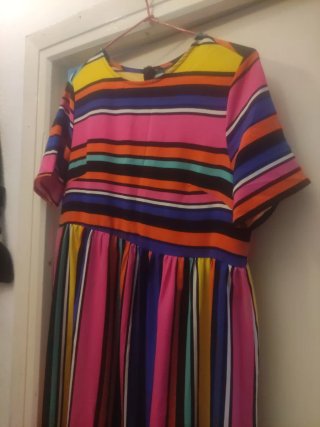 Vestido largo Shein rayas multicolor Talla L