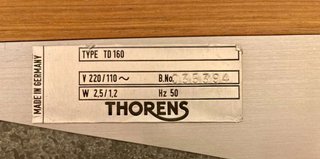 Juego de placas Thorens TD 160