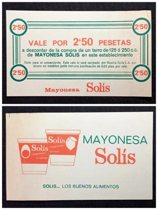 Vale Descuento Mayonesa Solis Vintage 1970 Rare