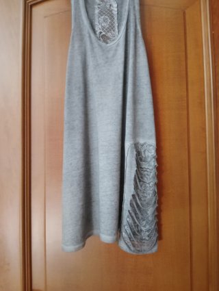 Casacca Smanicata Grigia con Cintura
