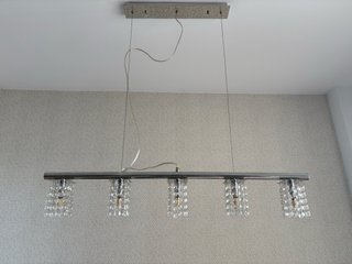 Lámpara de techo salón cristal y metal