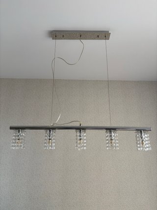 Lámpara de techo salón cristal y metal