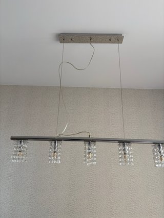Lámpara de techo salón cristal y metal