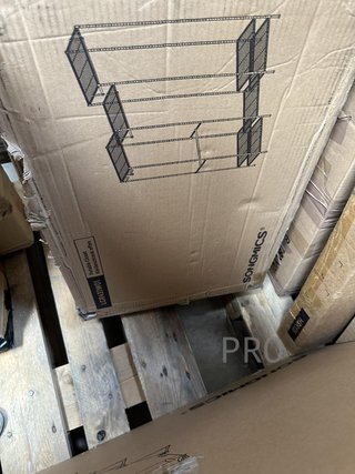 Guardaroba SONGMICS, Armadio in Metallo con Ripiani Regolabili, Barre per Appendere e Ganci, Durevole, Appendiabiti Separabile, Bianco Nuvola LGR43W01