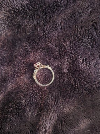 Anillo Gótico Granate y Plata