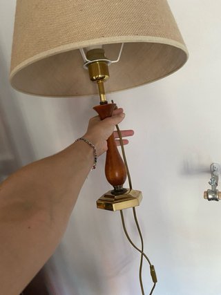 Lámpara Vintage Yute, toques dorados