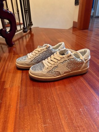 Golden Goose Ballstar Beige/Argento