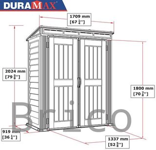 Caseta PVC Yardmate Pent Plus 91x170x202 cm - Duramax